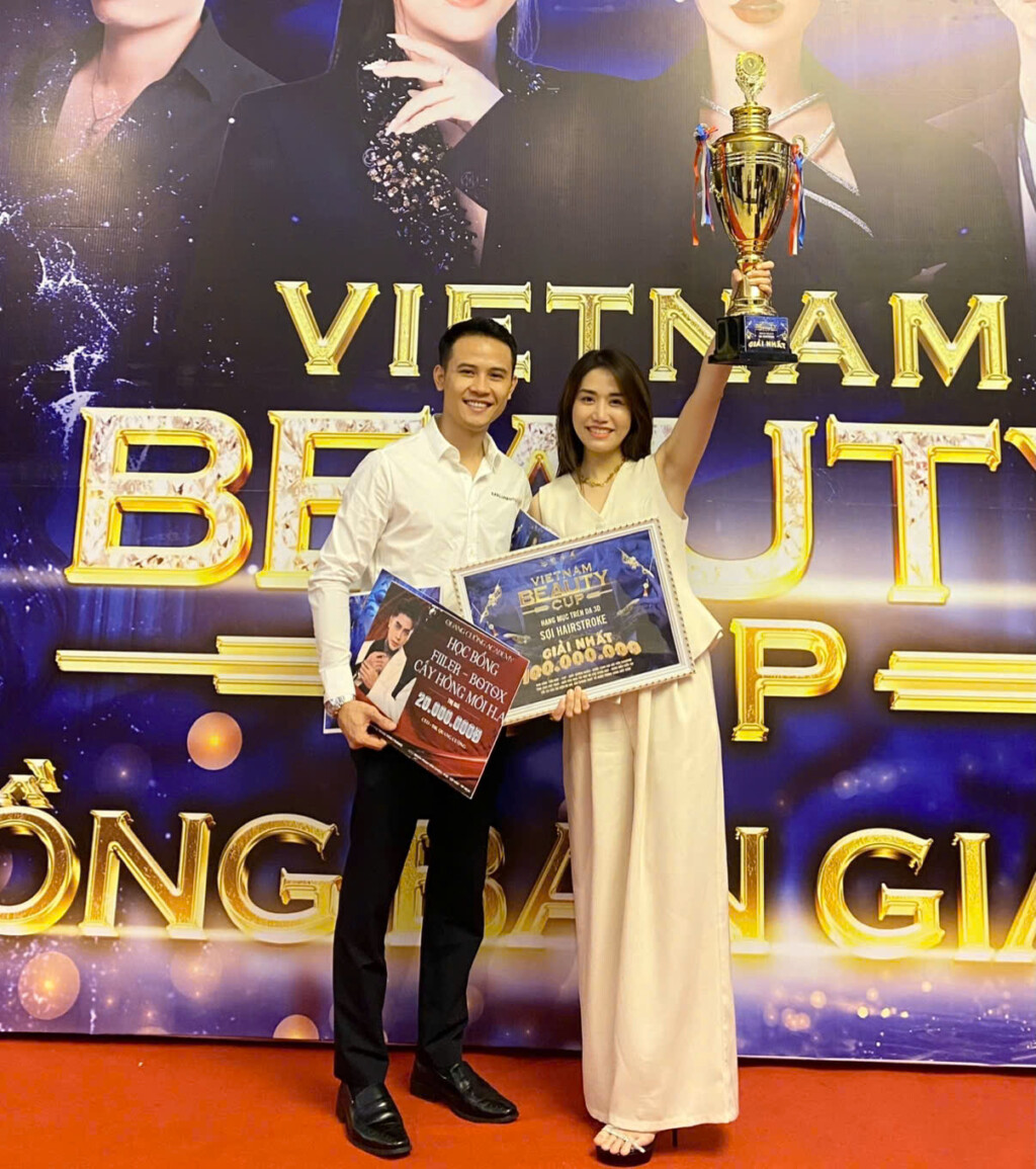 master huyen moli xuat sac dat giai quan quan hairstroke latex tai viet nam beauty cup 2024 1